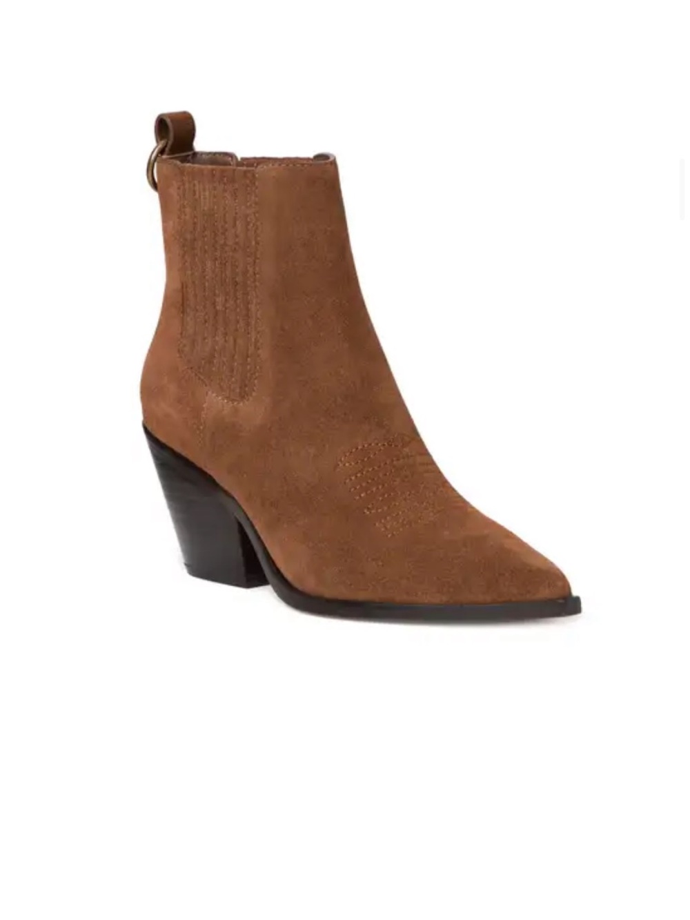 PAIGE Tan Suede Pointed Toe Western Ankle Boot NWT 10.5